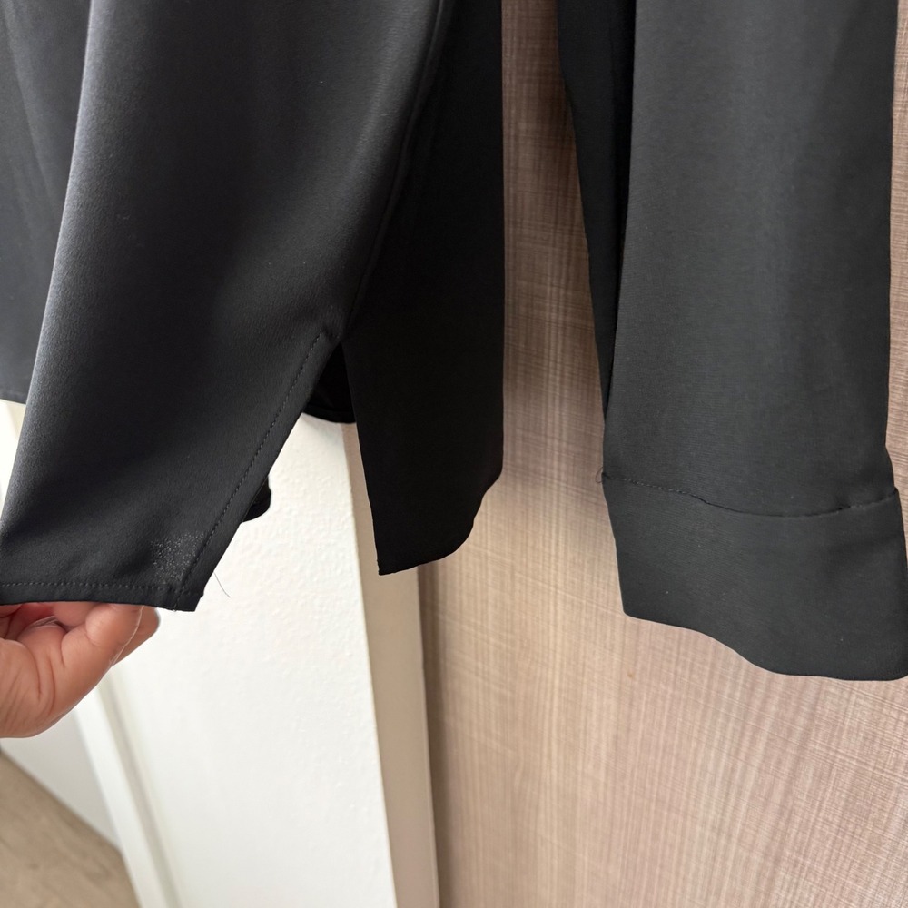 NEW MM Lafleur Black The Lagarde 3.0 Shirt Blouse Crepe Minimalist Size 12 - Picture 8 of 15